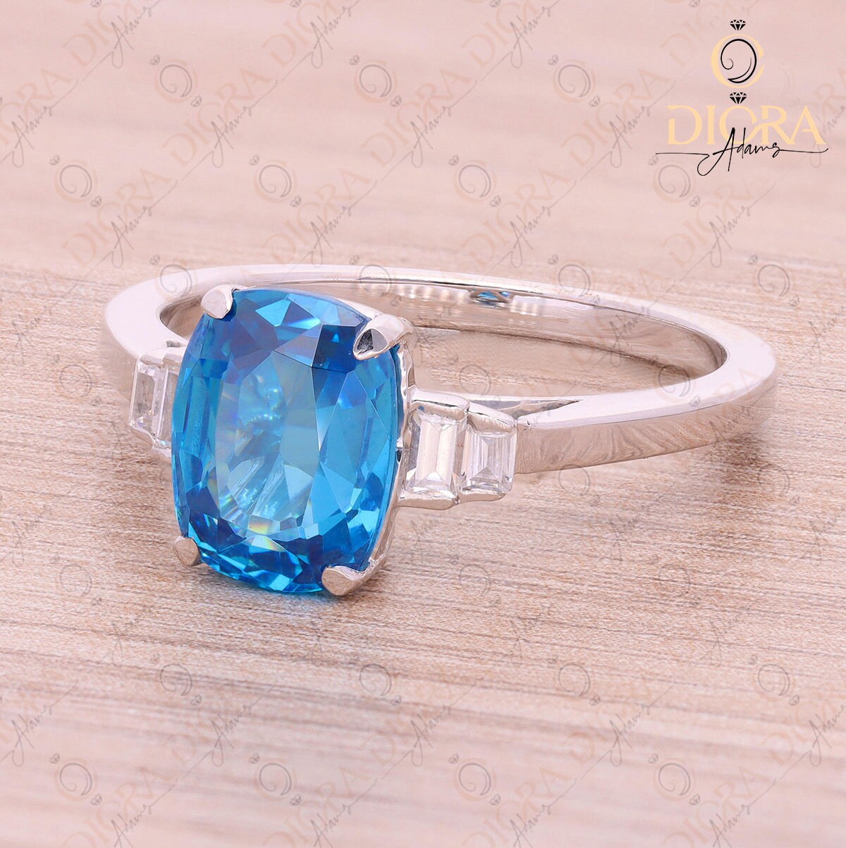 Engagement Ring 925 Silver Bridal Ring 3.58ct Cushion Cut Etsy