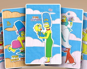 Jeu de 80 cartes de tarot des Simpsons avec guide Outils divinatoires magiques modernes Meilleur cadeau pour lui