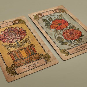 Botanica Okulta Tarot Karten Deck Tarot mit Anleitung Buch 78 Karten Deck Antike Blumen Illustration Seltene Botanische Vintage Kunst Bild 3