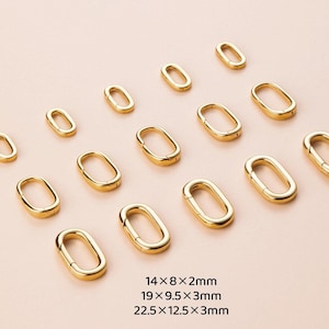 Oval Twist Lock Clasp with Diamonds, 14K Yellow Gold