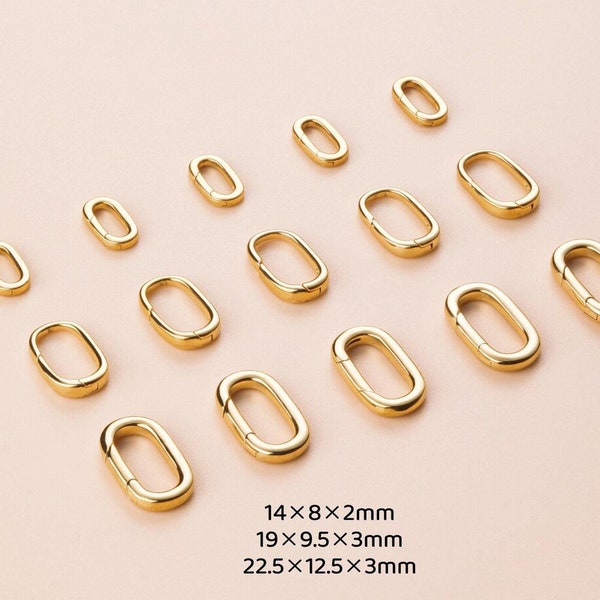 18K Gold/Silver Filled Clasp,Oval Carabiner Clasp,Spring Clasp,Round Buckle Jewelry Clasp,Bracelet/Necklace Clasp,Handmade Jewelry Supplies