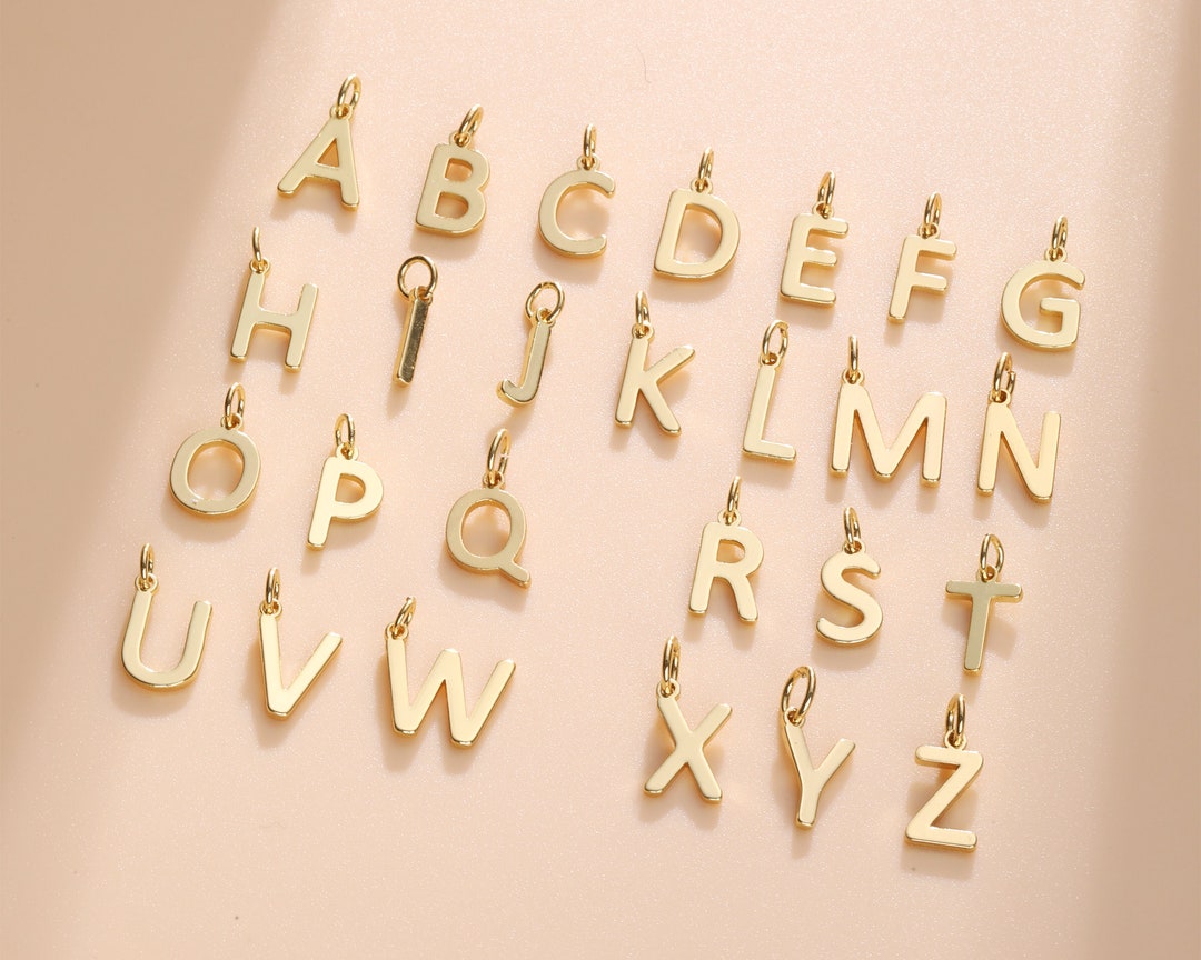 18K Gold Filled Noble Initials Pendant,shiny Necklace for Women＆men,diy ...