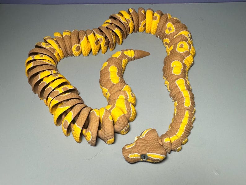 Serpiente pitón bola articulada impresa en 3D: ¡diferentes formas disponibles! Banana Cinnamon