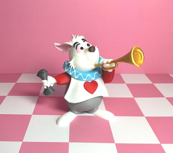 White Rabbit in Queen of Hearts Uniform Figurine - Alice In Wonderland