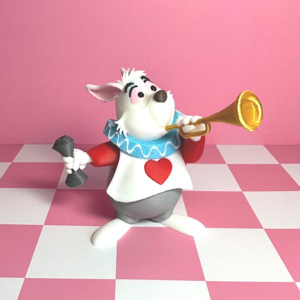 White Rabbit in Queen of Hearts Uniform Figurine - Alice In Wonderland