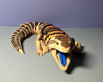 Lagarto de lengua azul articulado impreso en 3D