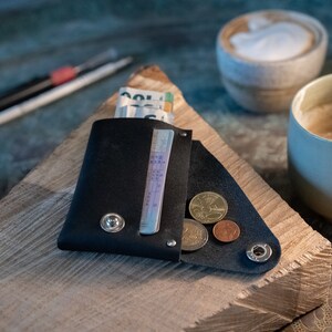 Geldbörse Damen und Herren, Recyceltes Leder Portemonnaie, Kleines Portemonnaie, Leder Accessoire, SUPER BASIC