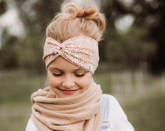 Haarband/ Stirnband in rost gepunktet - perfektes Geschenk für Erzieher, Mama, Oma oder Freundin - Jersey Stirnband