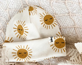 Sonnenschein Sonne Hipster Beanie Frühling für Kinder und Erwachsene Vintage