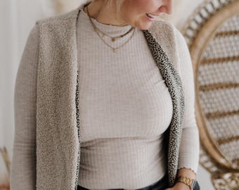 Kuschelige Teddy-Weste für Kinder und Damen | Leo-Look, Wendeweste | Größen XS - XL | Handmade