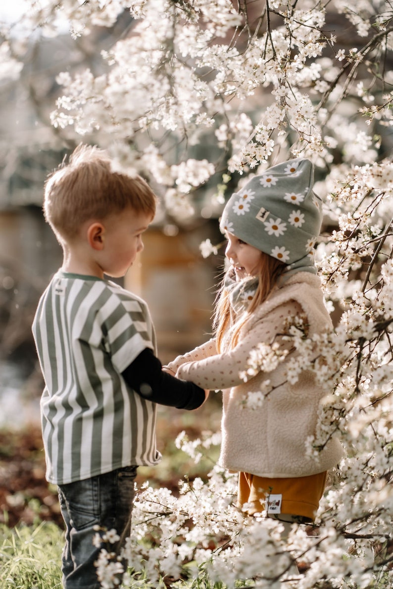 Kinder Mütze für den Frühling, Beanie personalisierbar mit Loop, Hipster Beanie Erwachsene Bild 4