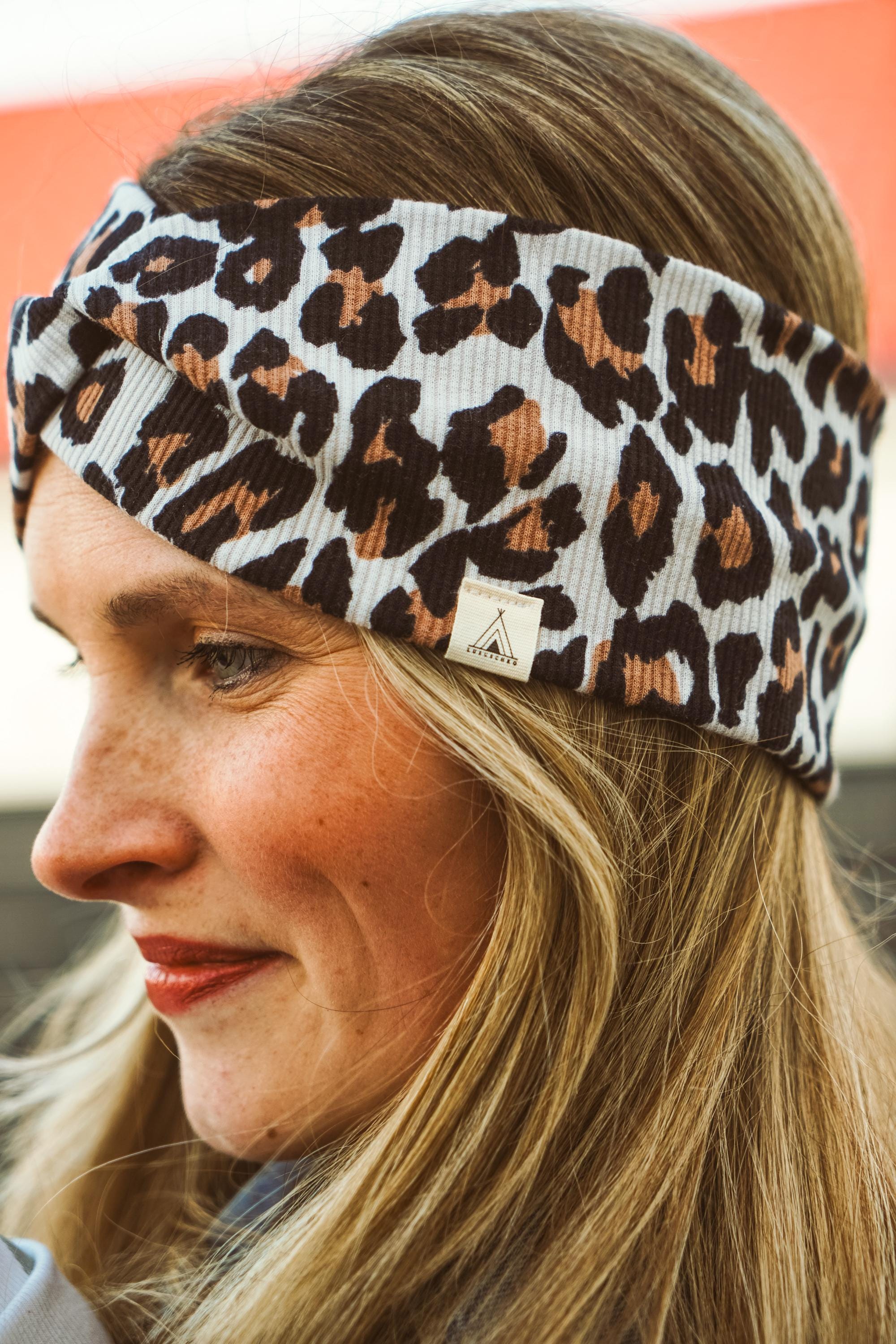 TOBATOBA Leoparden-Stirnbänder Damen, 3er Set | Geparden-Print, Knoten-Design | Rutschfest, Elastisch | Haar-Accessoire