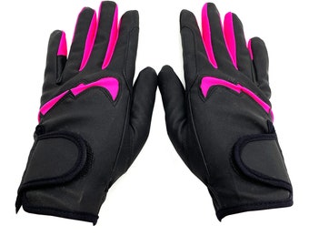 Royalian Women Horse Riding Sreeno Black Gloves - Touch Screen - Velcro Closer - Equestrian Ladies Gloves