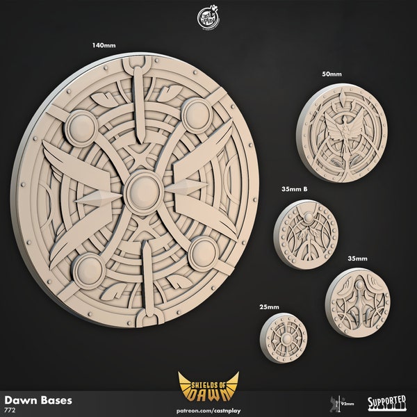 Dawn Bases - DnD Miniatures 32mm 8K Resin Quality prints - Bases - TTRPG - Role Playing Game - Dungeons and Dragons