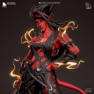 Karlach Stylized - 11.4&quot;Tall - High Quality Resin Figure - Multiple Sizes - Painted Options