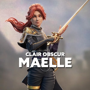 Maelle - 9.8&quot;Tall - High Quality Resin Figure - Multiple Sizes - Painted Options