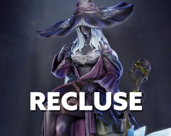 Weduwe kluizenaar 11,7" hoog harsstandbeeld: donkere fantasie gotische videogamekunst