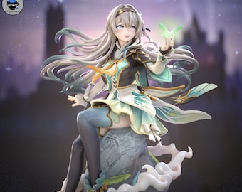 Figura coleccionable de ciencia ficción de 18 cm de The Ember Warden – Starborne Flame Sentinel