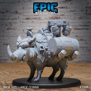 Boar Beer Shop - ドワーフのビールカート - DnD ミニチュア 32 mm 8K 樹脂品質プリント - TTRPG - ロールプレイング ゲーム - ダンジョンズ アンド ドラゴンズ