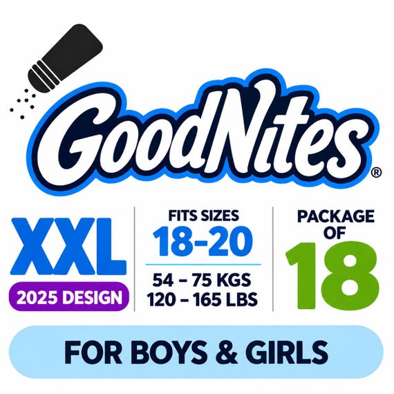 Huggies Goodnites XXL Packs of 18 (2025 Designs) - Etsy