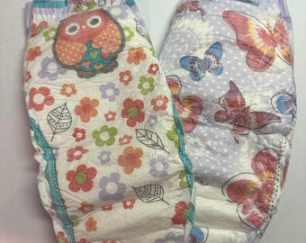 Vintage Girls Goodnites Large/Extra Large Sampler Owls and Butterflies