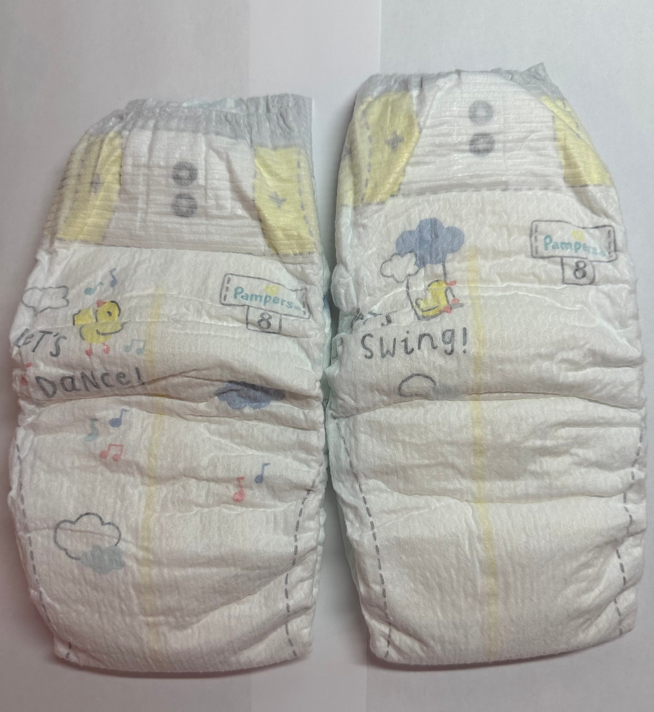 Adult Baby DIAPERS. Disposable. Two TAPES Each Side. Sold in Sets