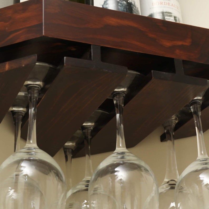 Wall Mounted Corner Wine Rack 2 Pack Wooden Rustic Floating Etsy