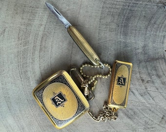 Vintage Hickok 10KT Gold Vordergürtel-O-Gram „A“