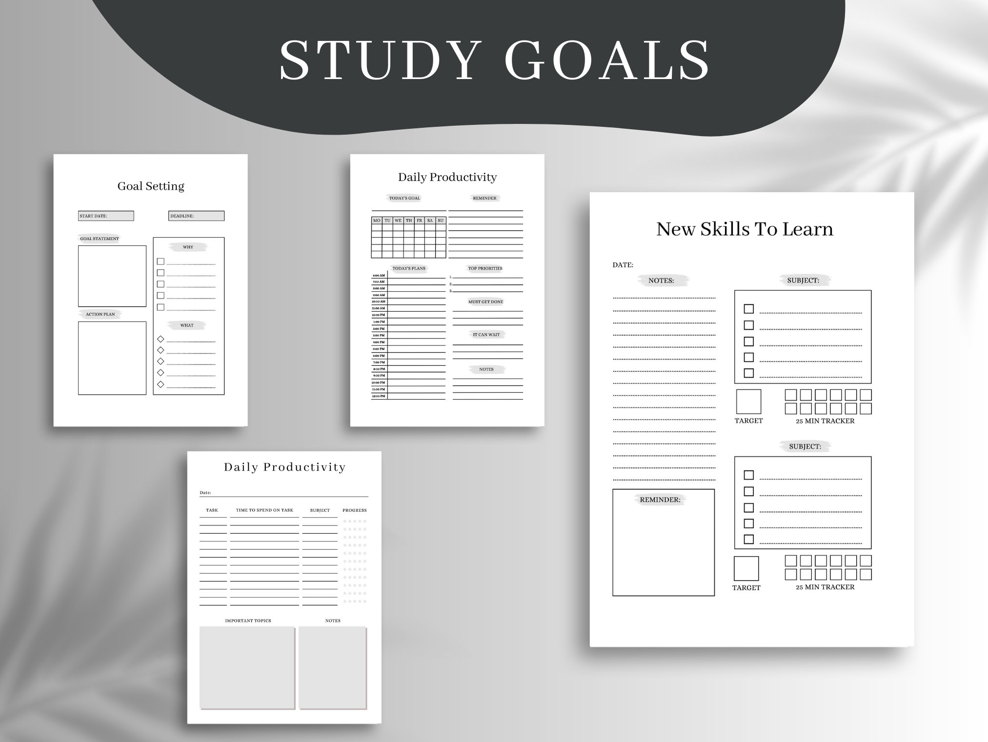 Student Planner Printable, Study Planner Printable, College Student