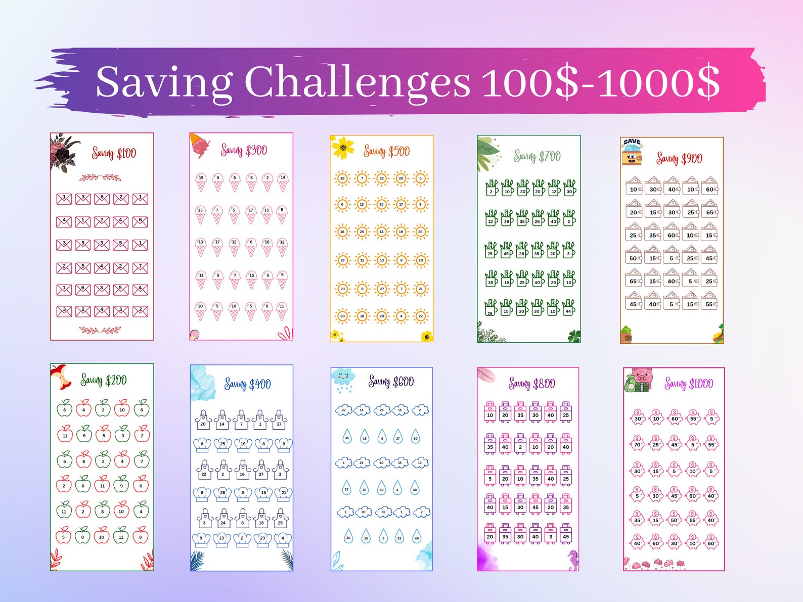 Savings Challenge Printable, Money Saving Challenge Printable, Money ...