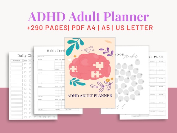 ADHD Adult Planner, ADHD Planner Printable, ADHD Productivity Planner, adhd Digital Planner, adhd Journal Printable, adhd Adult Planner Pdf