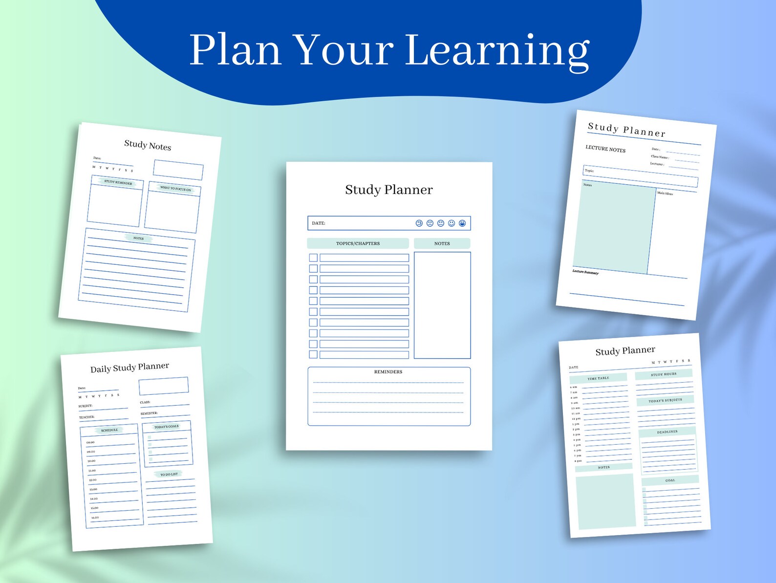 Student Planner Printable, Study Planner Printable, College Student