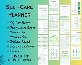Self Care Journal Printable, Self Care Journal, Mood Tracker, Dankbarkeit Journal, Schlaf Tracker, Periode Tracker, Traum Journal Beauty Routine