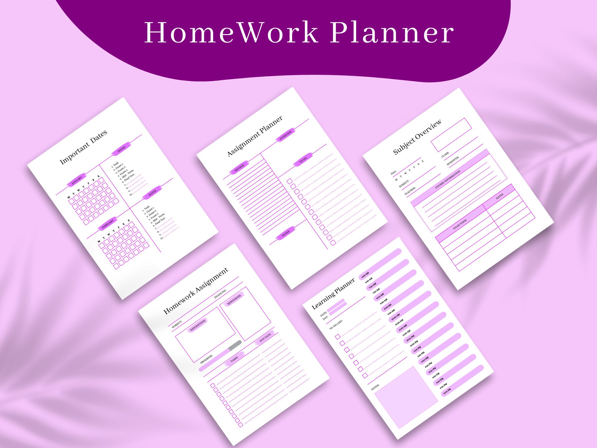 Student Planner Printable Study Planner Printable College Etsy
