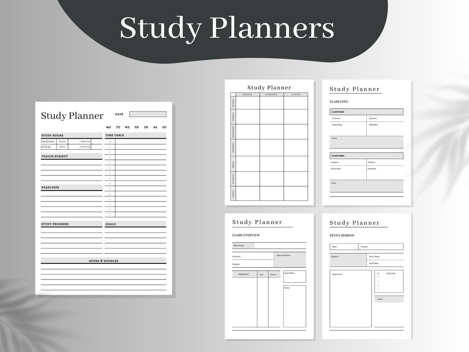 Student Planner Printable, Study Planner Printable, College Student