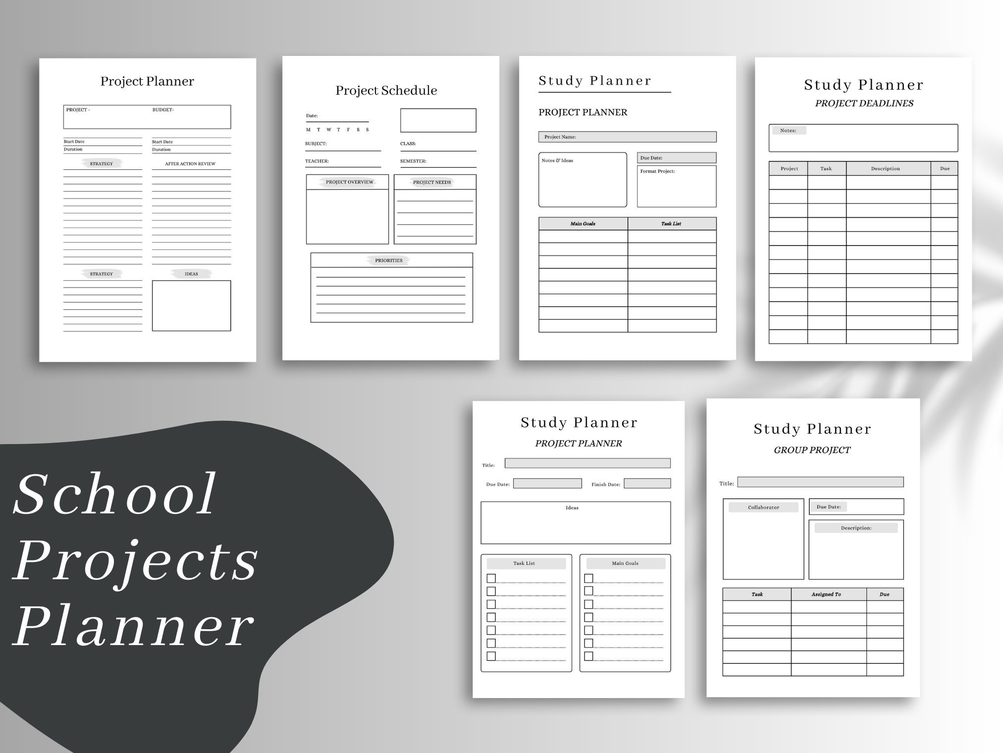 Student Planner Printable, Study Planner Printable, College Student