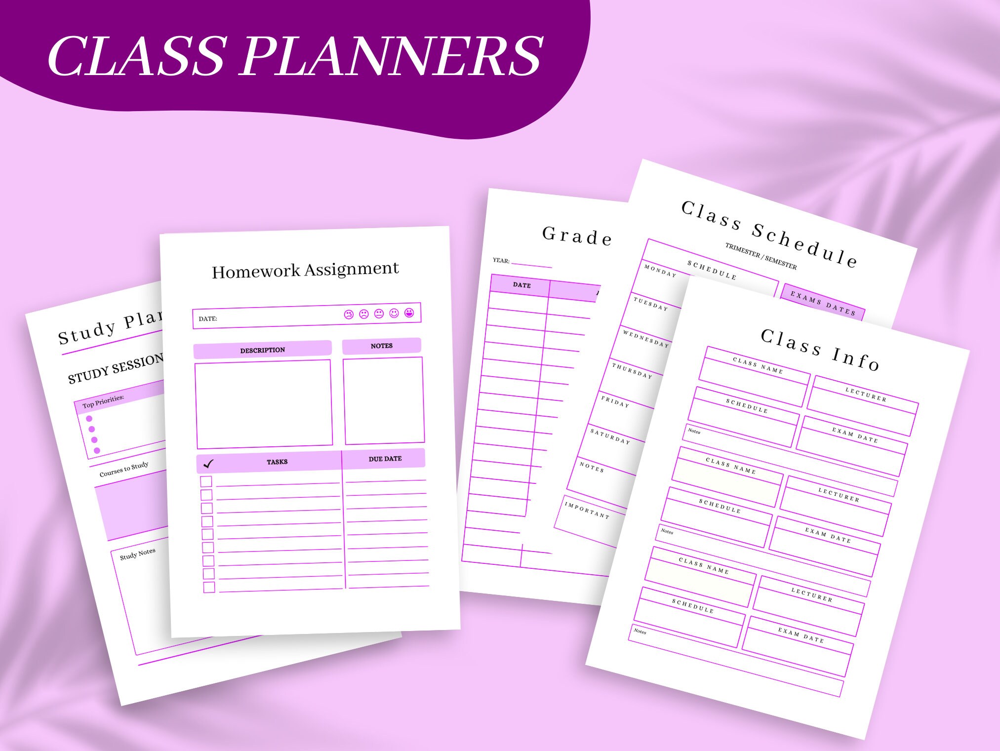 Student Planner Printable, Study Planner Printable, College Student