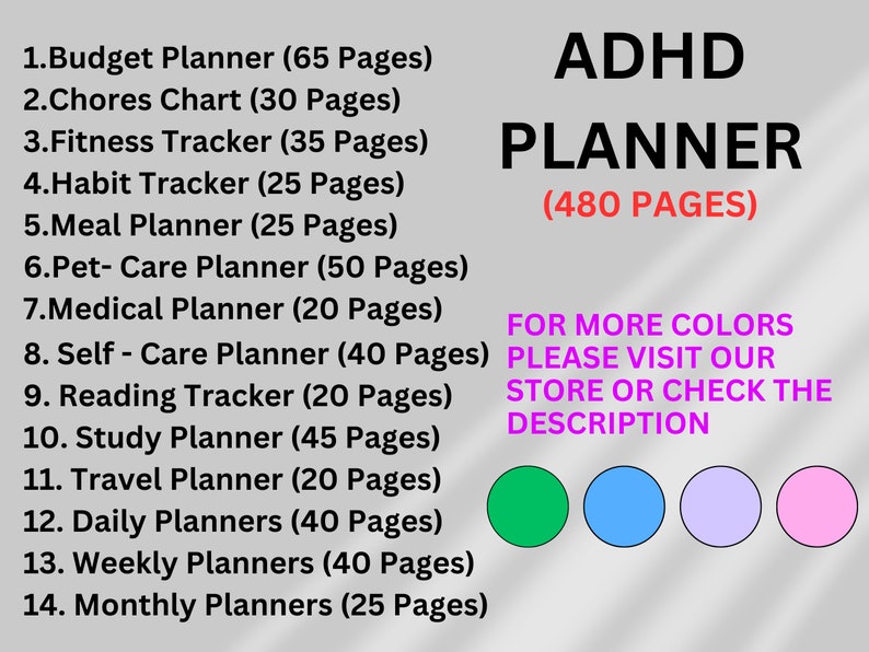 ADHD Adult Planner ADHD Planner Printable ADHD Productivity - Etsy