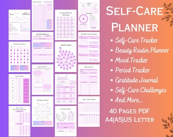 Self Care Journal Printable, Self Care Journal, Mood Tracker, Dankbarkeit Journal, Schlaf Tracker, Periode Tracker, Traum Journal Beauty Routine