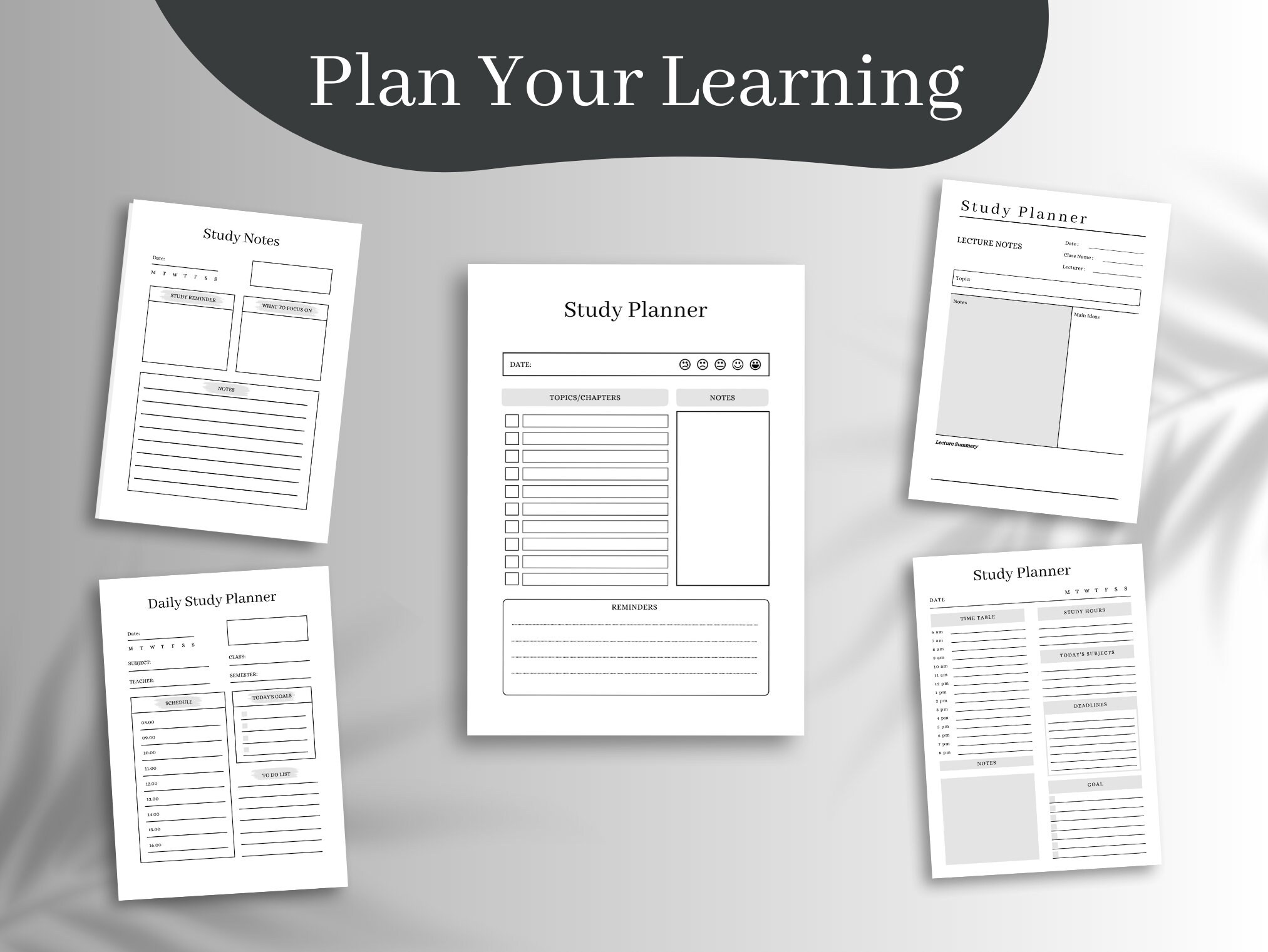 Student Planner Printable, Study Planner Printable, College Student