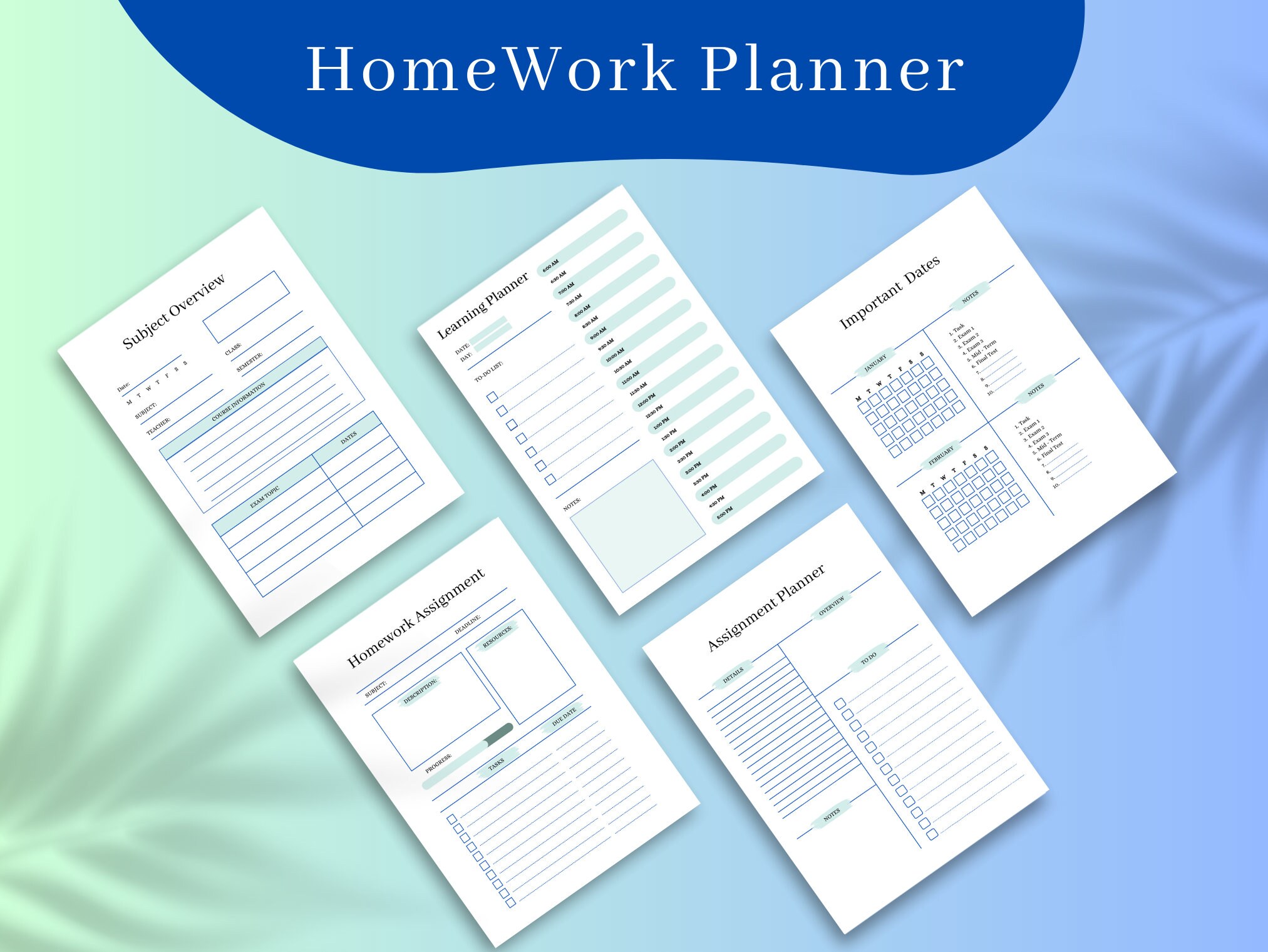 Student Planner Printable Study Planner Printable College - Etsy