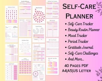 Self Care Journal Printable, Self Care Journal, Mood Tracker, Dankbarkeit Journal, Schlaf Tracker, Periode Tracker, Traum Journal Beauty Routine