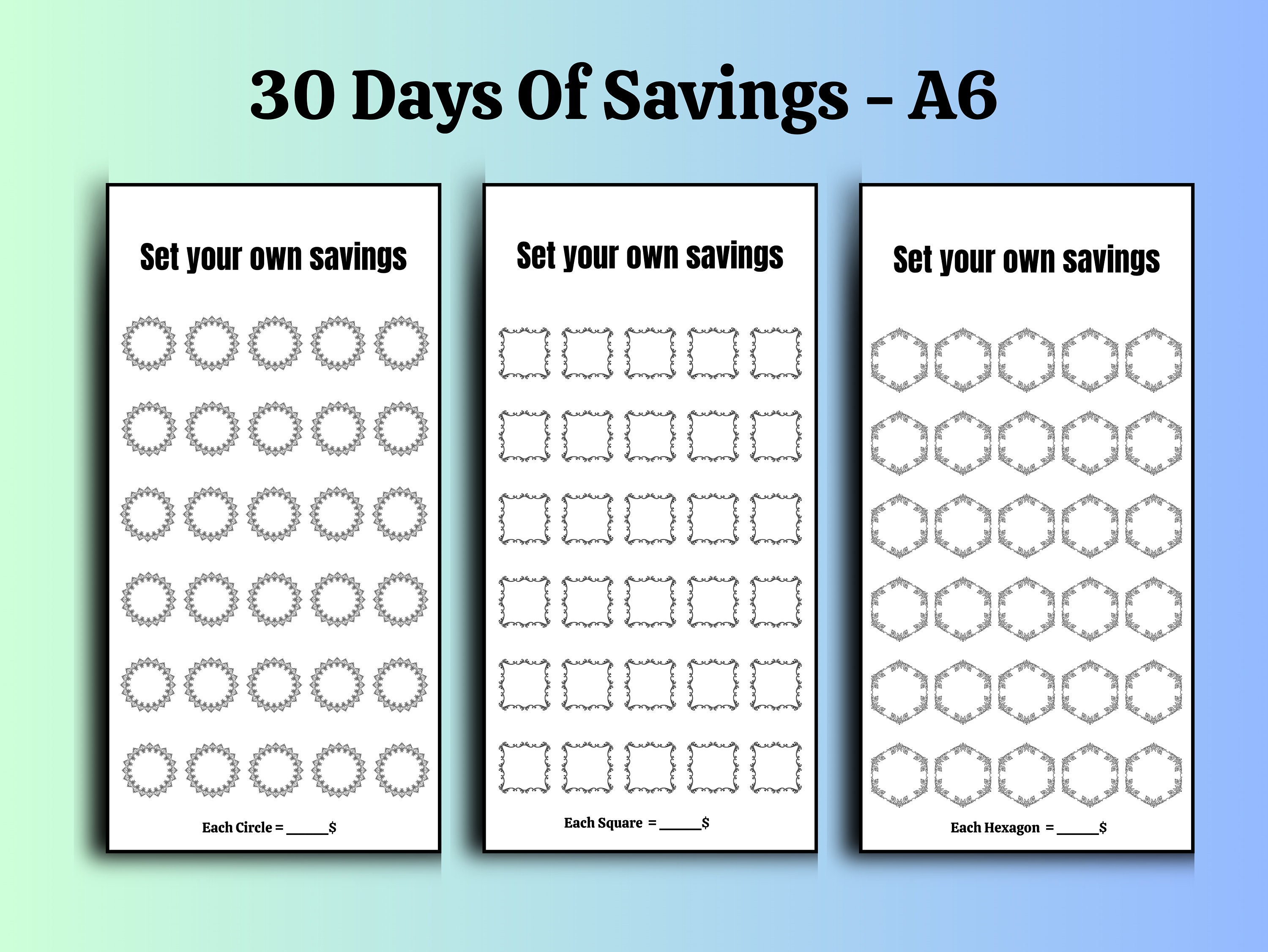 Saving Challenge Printable Printable Saving Challenge Etsy