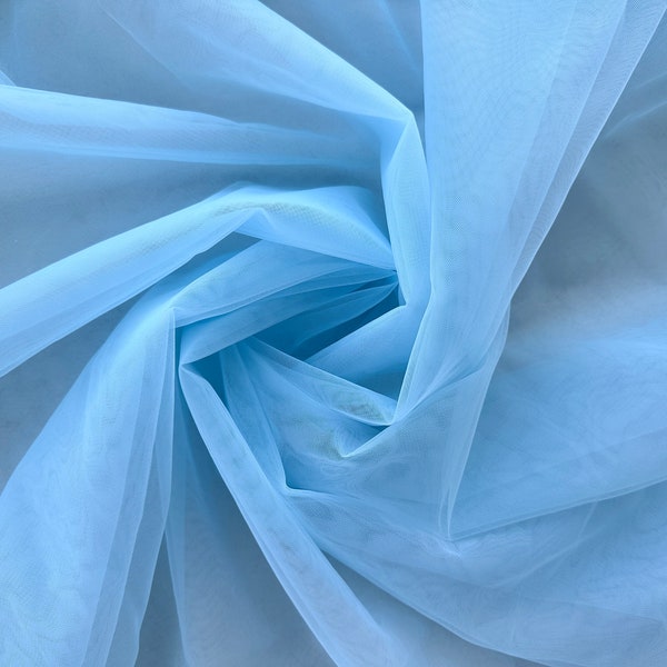 Light blue Tulle Fabric,Soft Tulle Fabric,Mesh Fabric,DIY Tulle Fabric,Clothing tulle,Sheer Fabric,Plain Tulle,Mesh Tulle Fabric