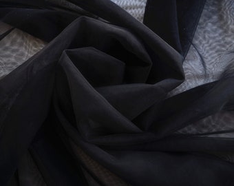 Black Tulle Fabric,Soft Mesh Tulle,Wedding Bridal Dress Veil Fabric,Evening Dress Fabric,59" Wide Tulle,DIY Supplies