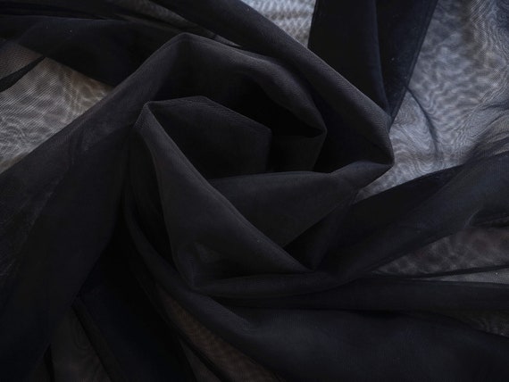 Black Tulle Fabric,Soft Mesh Tulle,Wedding Bridal Dress Veil Fabric,Evening Dress Fabric,59" Wide Tulle,DIY Supplies