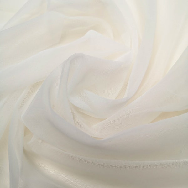 Tissu de tulle doux ivoire, tulle large de 59 « , tissu de tulle de robe de mariée, tissu de maille