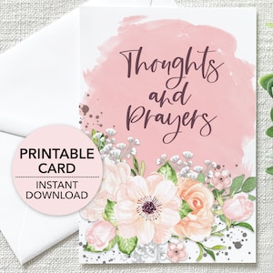 Pensées et prières carte imprimable, prier pour vous, pensée à vous, sympathie, se sentir mieux, carte de voeux, téléchargement numérique instantané