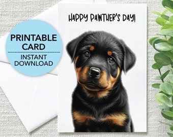 Rottweiler Father's Day Card: Happy Pawther's Day (Printable + Ecard)