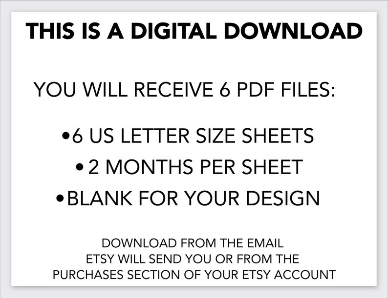 Printable blank diy calendar 2024 printable mini desk etsy